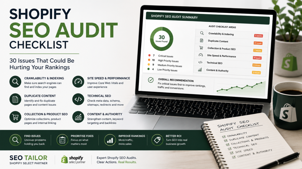shopify seo audit checklist 30 issues